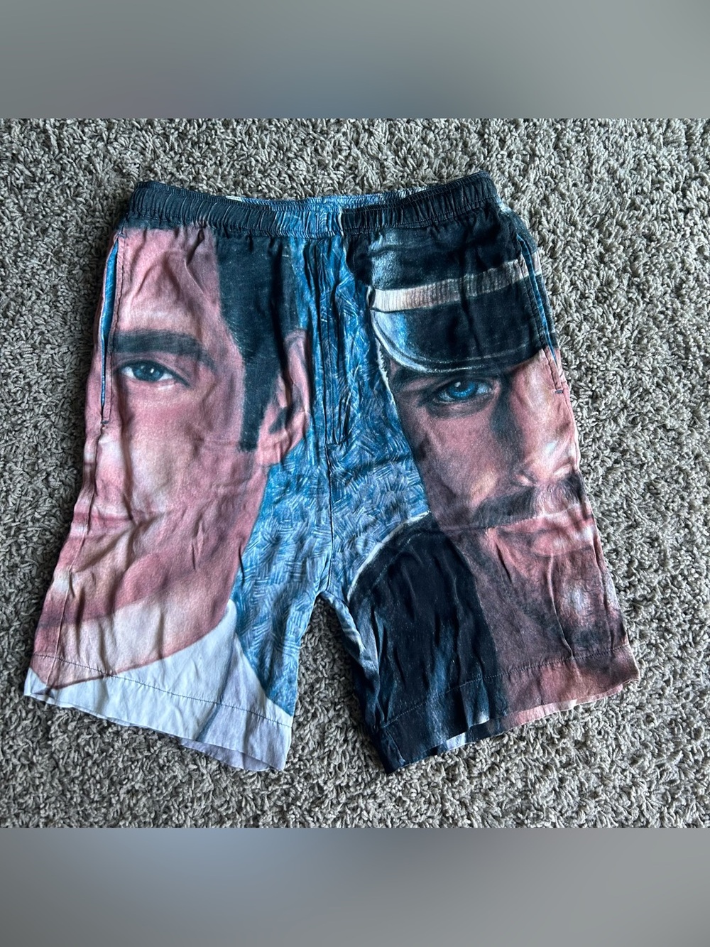 Diesel Foundation Shorts Mens 26x6.5 Blue Tom Of Finland 2 Portrait Graphic AOP